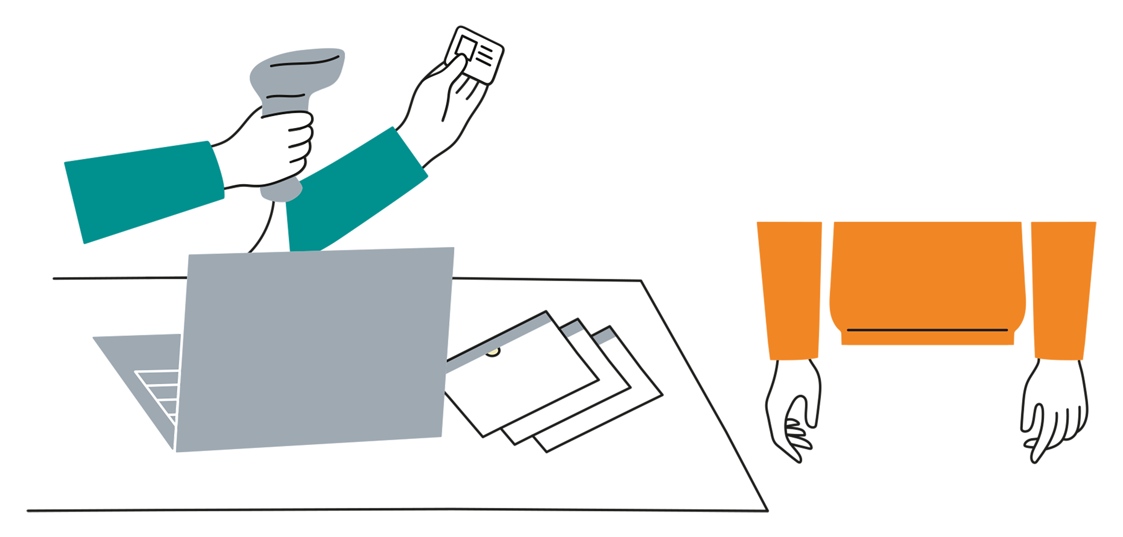 A member of the polling staff checks a voter’s identity against the digital voter list.