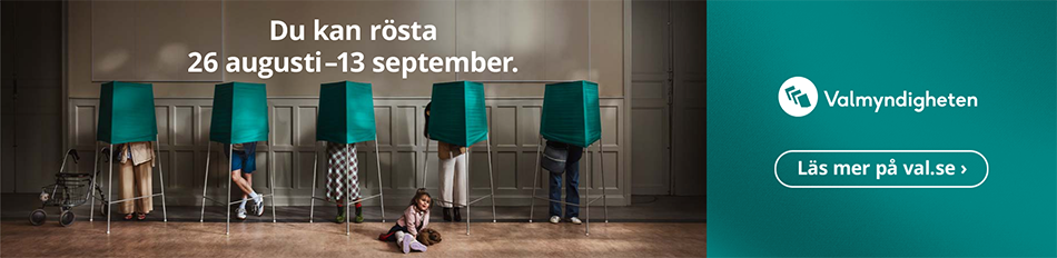 Banner med texten "Du kan rösta 26 augusti–13 september".