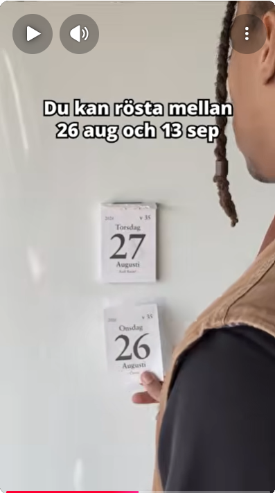 Skärmdump från Tiktok-video med datum val 2026.