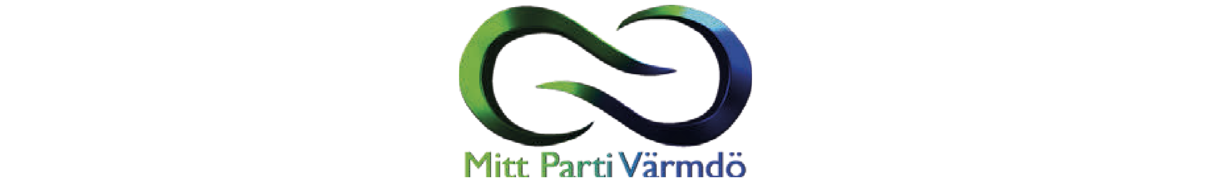 Symbol för Mitt parti Värmdö, en evighetssymbol i blått och grönt.
