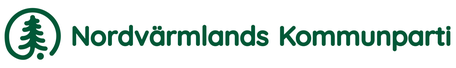 Symbol föreställande en gran och partibeteckningen Nordvärmlands kommunparti i grön färg.