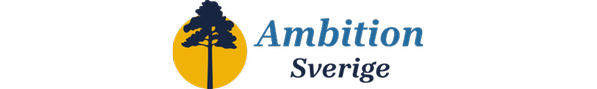Symbolen består av en stiliserad tall framför en solnedgång och partinamnet "Ambition Sverige".